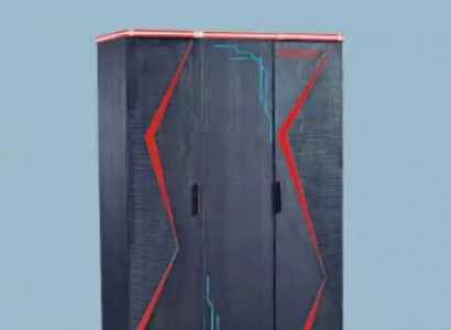 Black wardrobe closet furniture cabinets children's room wood 131x60x200